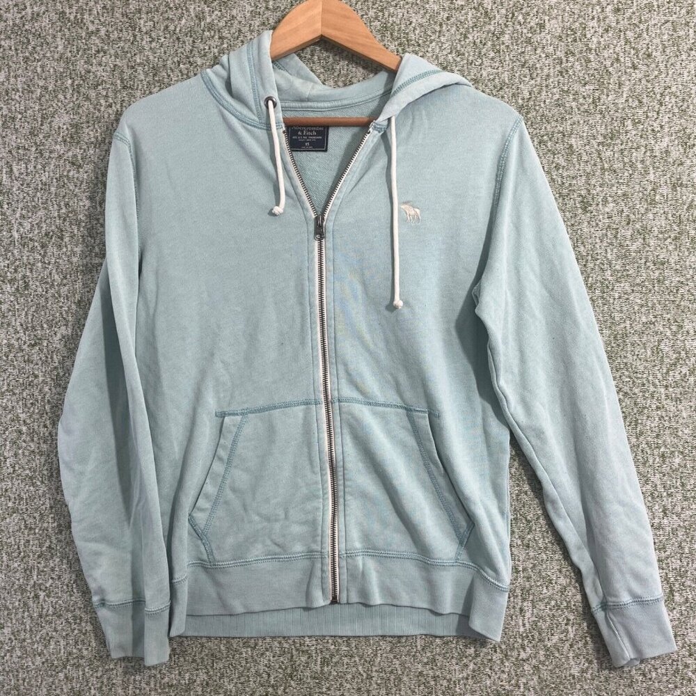 Abercrombie & Fitch Hoodie Adult Extra Small Green Zip Up Super Soft Beachy